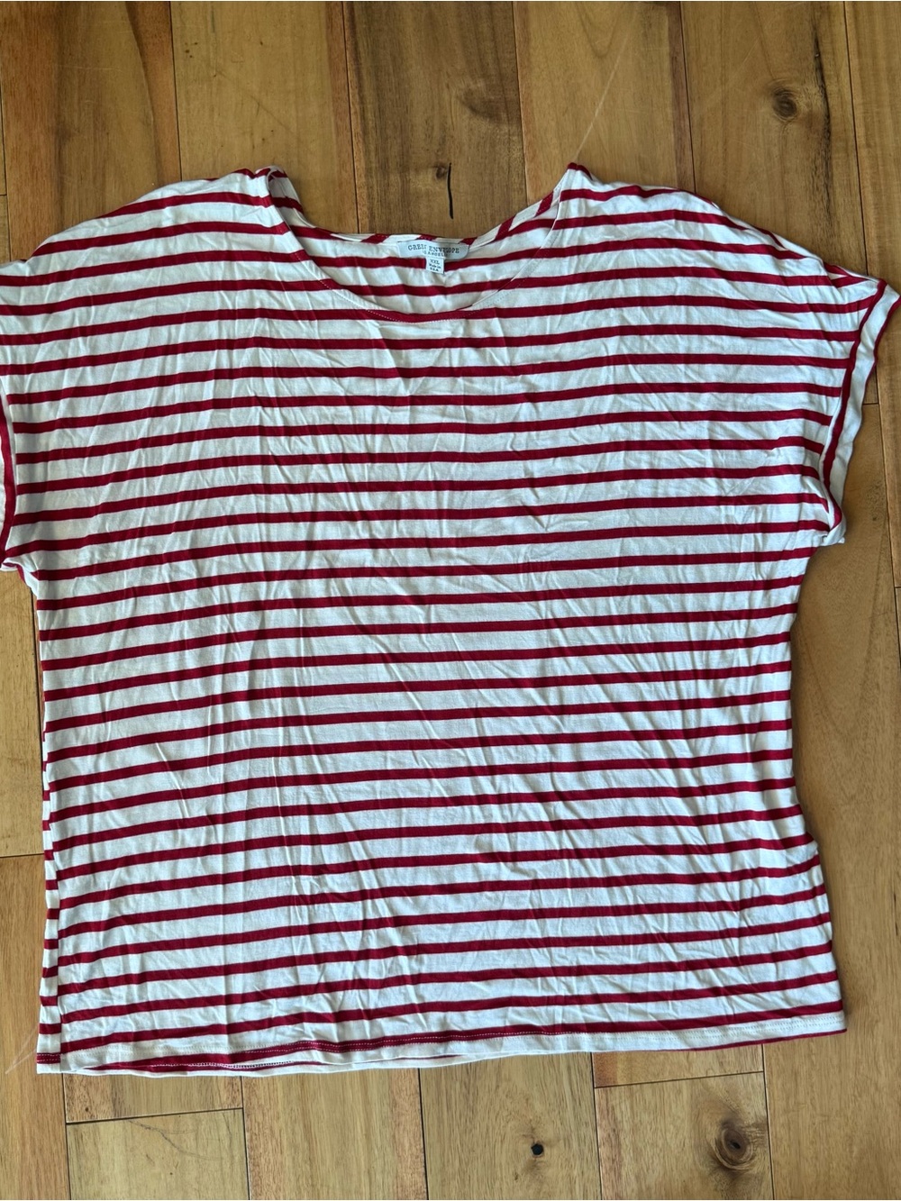 Green Envelope size XXL Women's Red & White Striped Tee